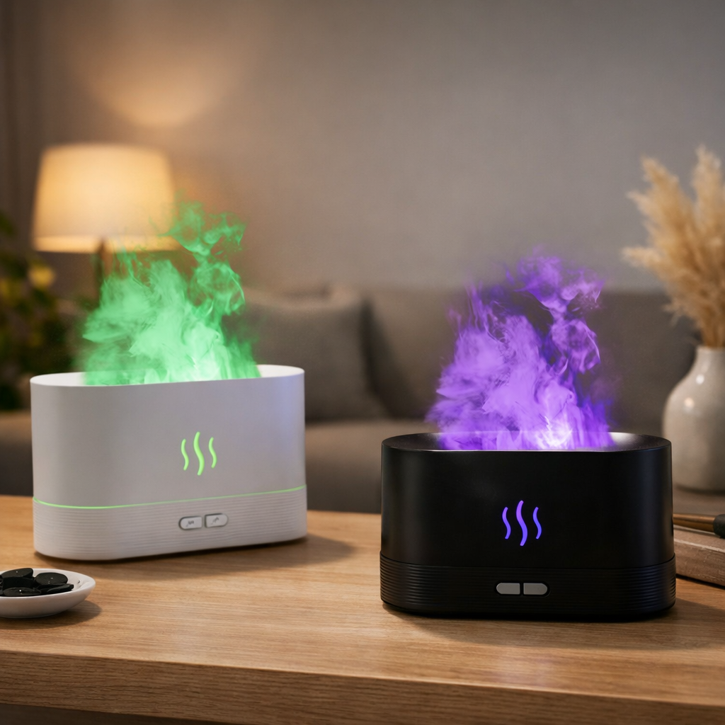 Desktop-USB-Aromadiffusor mit Flammeneffekt, Luftbefeuchter