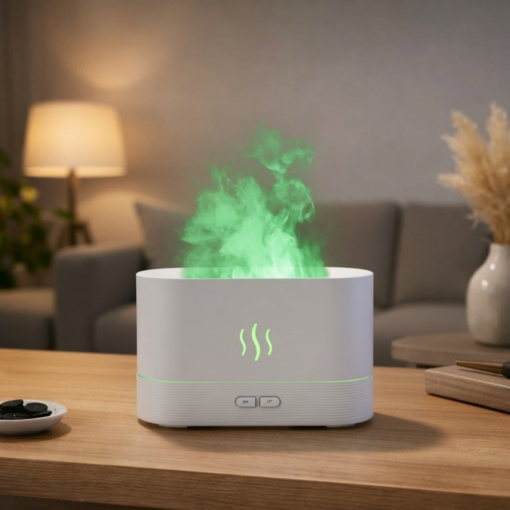 Desktop-USB-Aromadiffusor mit Flammeneffekt, Luftbefeuchter