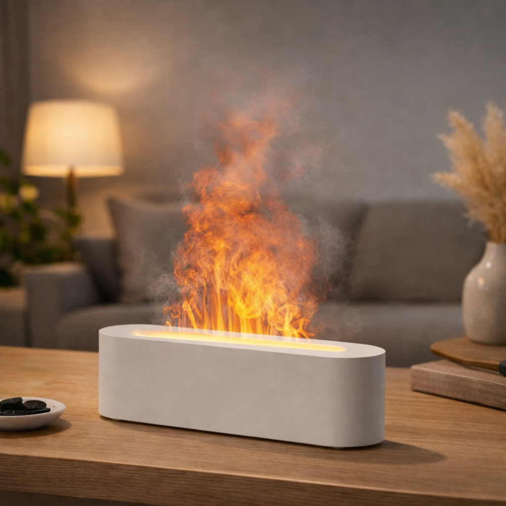 Aromatherapy flame oil diffuser
